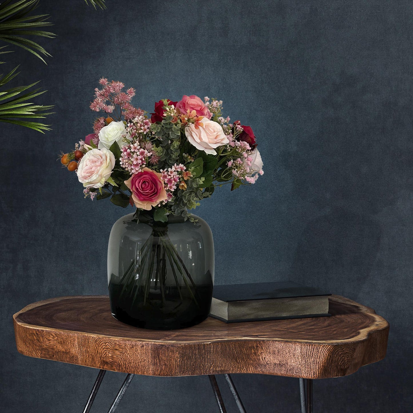 Kunstboeket | 45 cm | Luxe bloemen | Flame Roses