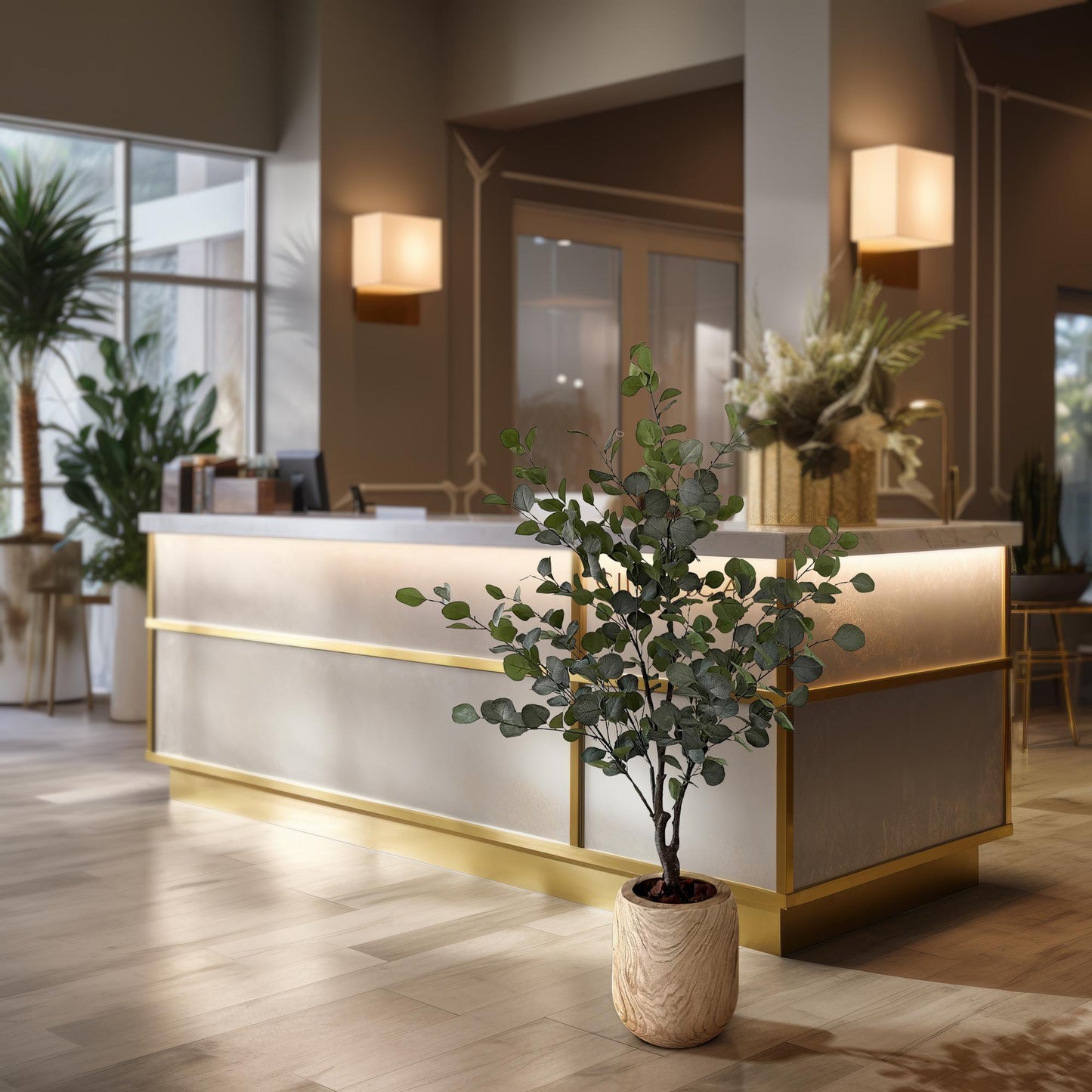 Eucalyptus kunstboom 140 cm | Blauwgroene nep eucalyptus binnen