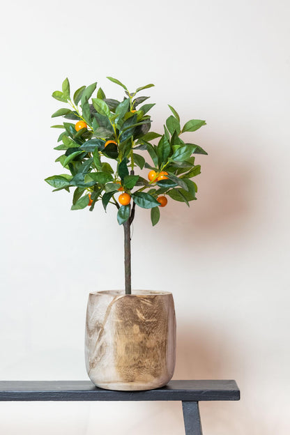 Kleine sinaasappelboom kunstplant 75 cm | Citrus kunstboom met oranje vruchten