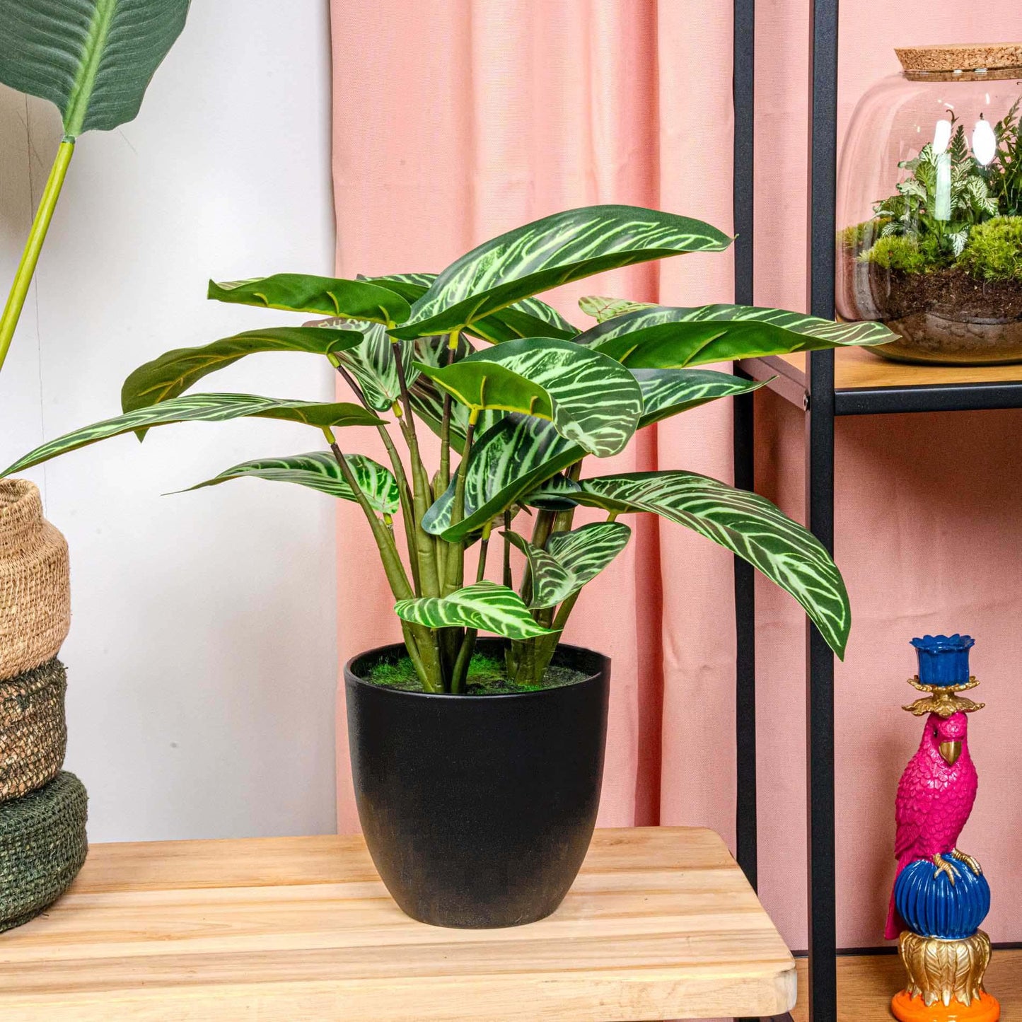 Calathea Zebrina Kunstplant 42 cm | Populaire Binnenplant met Fluweelblad